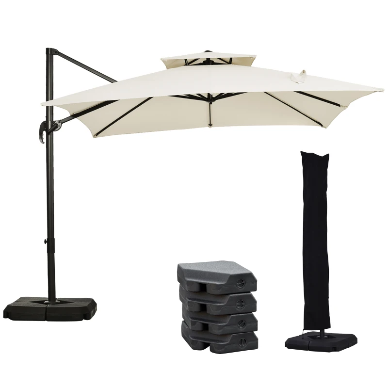Outsunny Steel Frame Outdoor Roma Cantilever Umbrella(m-12)