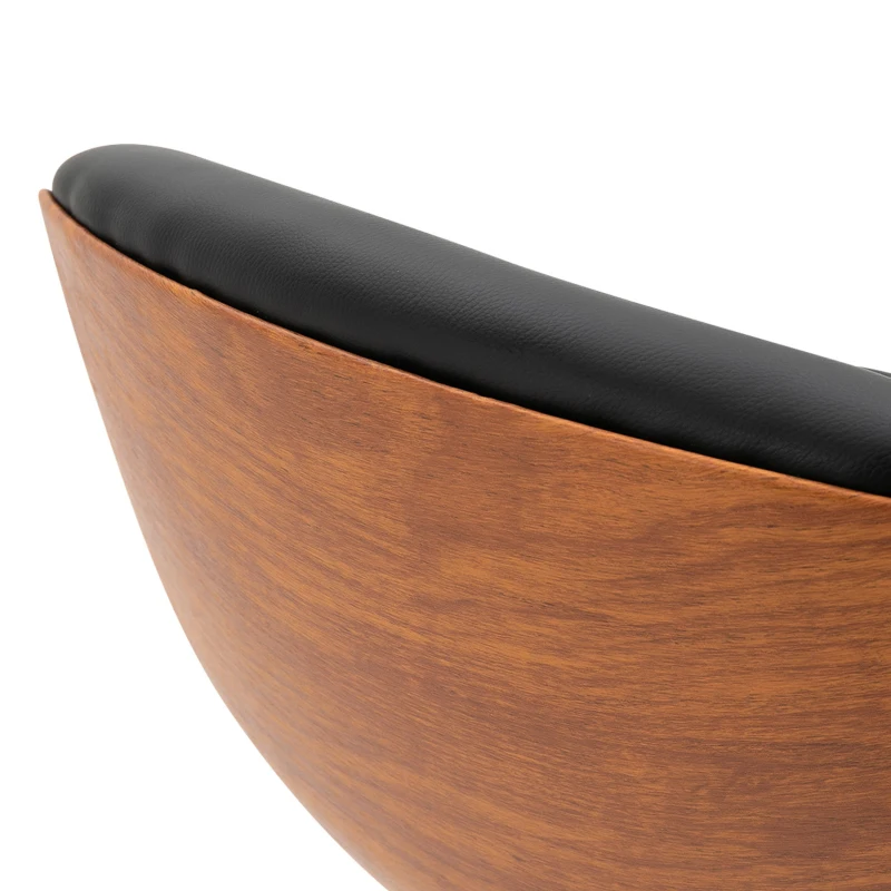 HOMCOM Barkruk met voetensteun set van 2 barkrukken draaibaar PU zwart