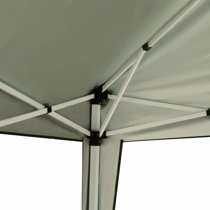 Outsunny 3 x 3M Pop Up Gazebo, Height Adjustable, Garden Marquee Party Tent Wedding Canopy Shelter with Carrying Bag, Green(m-8)