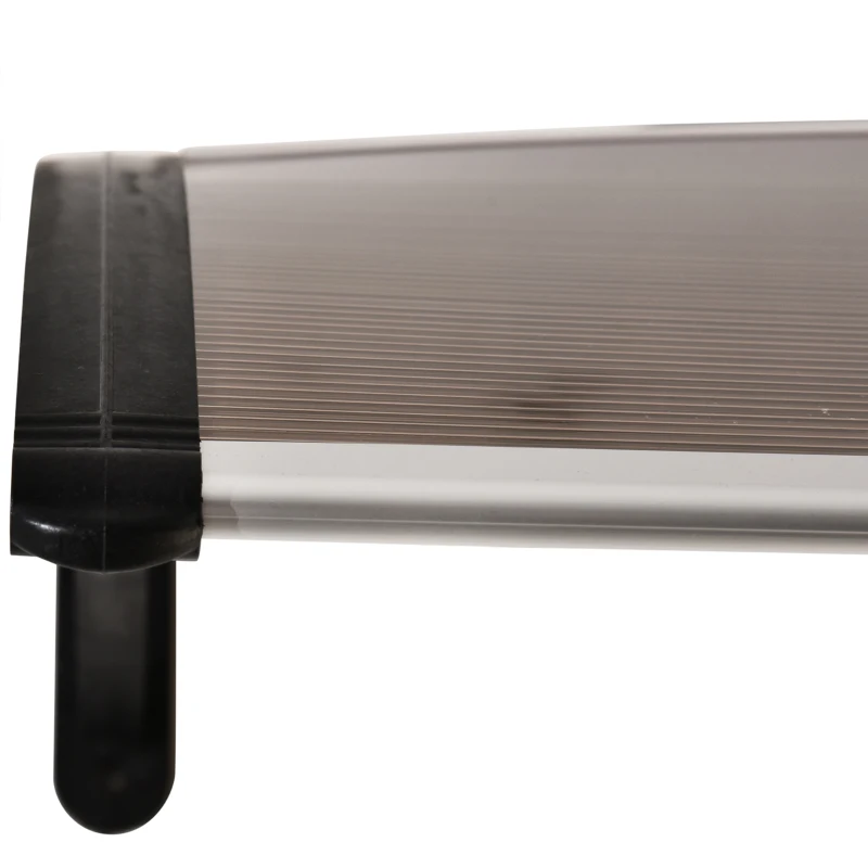 Outsunny® luifel voordeurluifel 100 x 80 cm luifel overkapping polycarbonaat bruin | Aosom.de