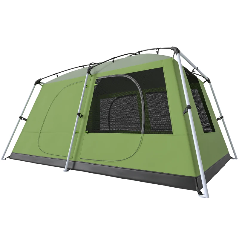 Outsunny Tienda de Camping para 4-8 Personas con Mosquitera Gancho y Bolsa de Transporte Anti-UV 405x305x225 cm Verde