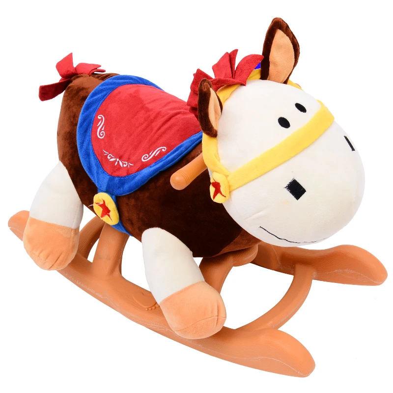 Jouet à bascule cheval à bascule modèle âne marron beige blanc