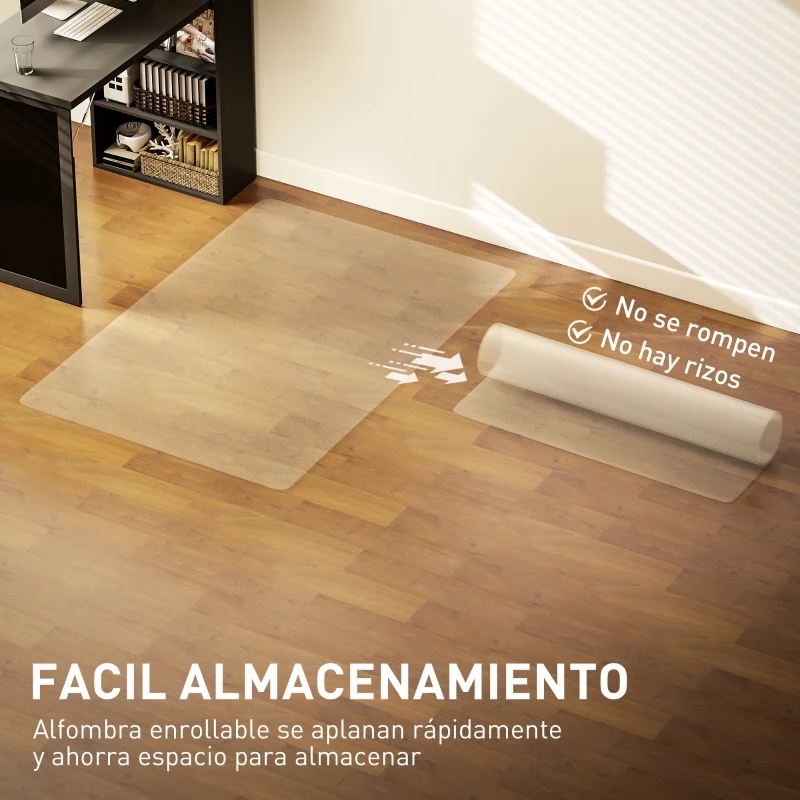 HOMCOM Alfombrilla Protectora para Suelos Alfombrilla para Silla de Oficina para Suelo Enmoquetado 100x150 cm Transparente