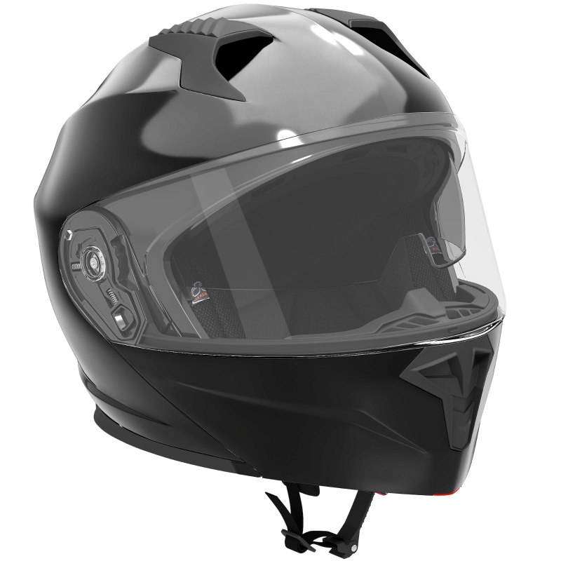 HOMCOM Casco de Moto Integral ECE Talla XL-61-62 cm Casco de Motocicleta con Doble Visera Cabezal Anticolisión y Ventilaciones con Certificación Europea Unisex Color Negro