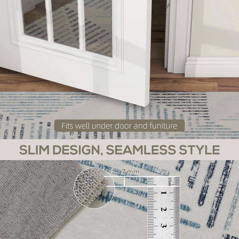 HOMCOM Modern Area Rug, Geometric Pattern Non-Slip Washable Rug, Soft Floor Carpet for Living Room, Bedroom, Dining Room, Home Office, 230 x 160 cm, Multi-Coloured