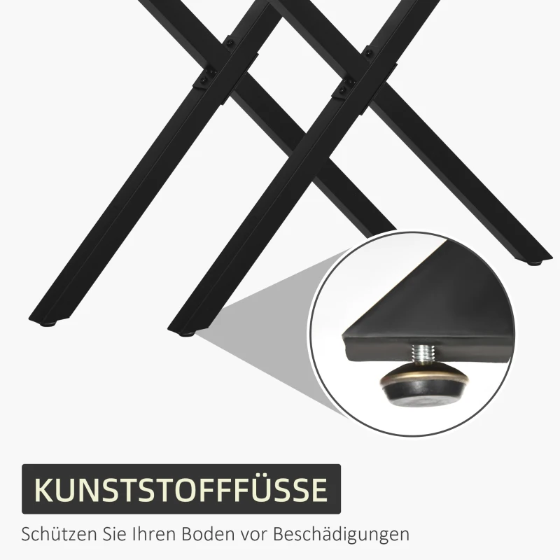 HOMCOM 2 Stück Stahl Tischbeine Tischfüße für Esstisch Schreibtisch Couchtisch Tischgestell in X-Form Schwarz 72cm