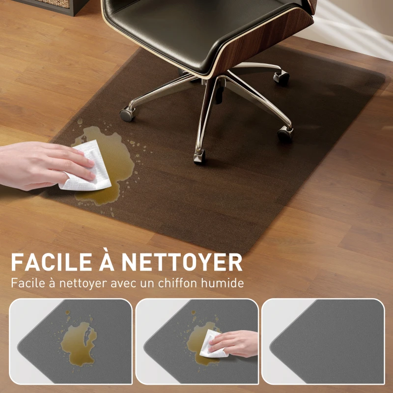 HOMCOM Tapis de chaise de bureau rectangulaire, antidérapants en plastique noir 120x90cm