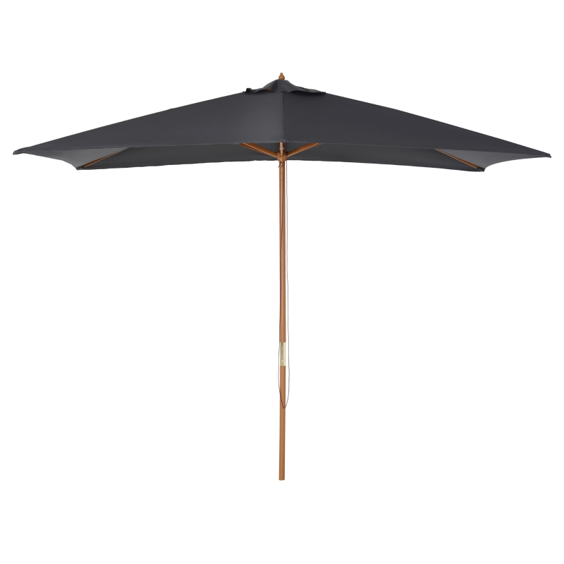 Outsunny Parasol droit rectangulaire Parasol de jardin grande taille dim. 3L x 2l x 2,5H m gris foncé