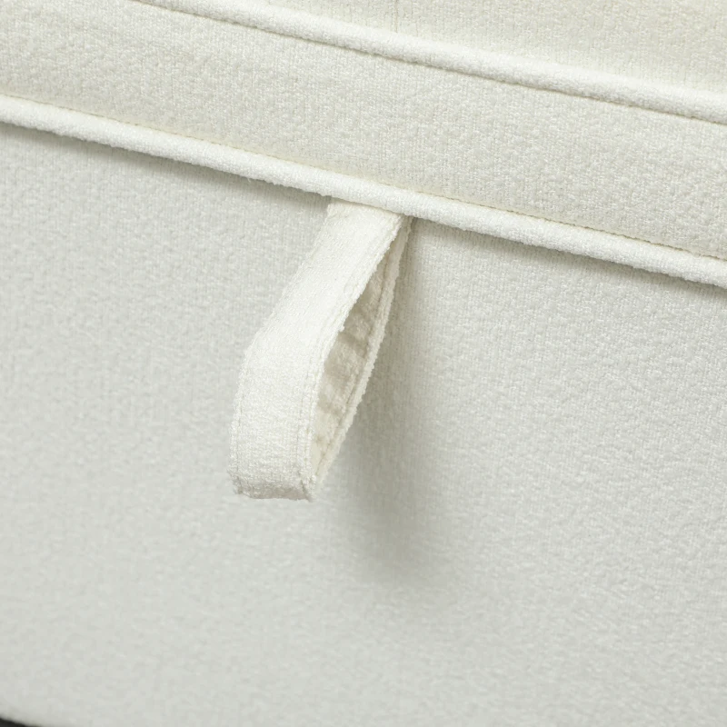 HOMCOM Aufbewahrungsbank 112L Sitzbank aus Leinenstoff, gepolsterte Sitzfläche, 120 x 40 x 48 cm, Creme