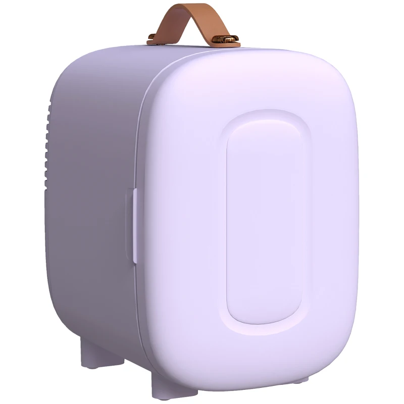 HOMCOM Nevera Pequeña Extrasilenciosa 4L 9V/240V para Enfriar y Calentar Mini Frigorífico 20,3x26,3x28 cm Violeta