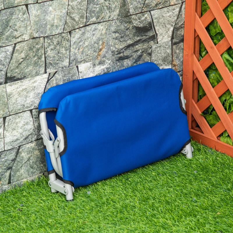 PawHut Brandina pour Chiens de Petite Taille Surélevée et Pliable pour Intérieur et Extérieur, 59x46x15 cm, Bleu