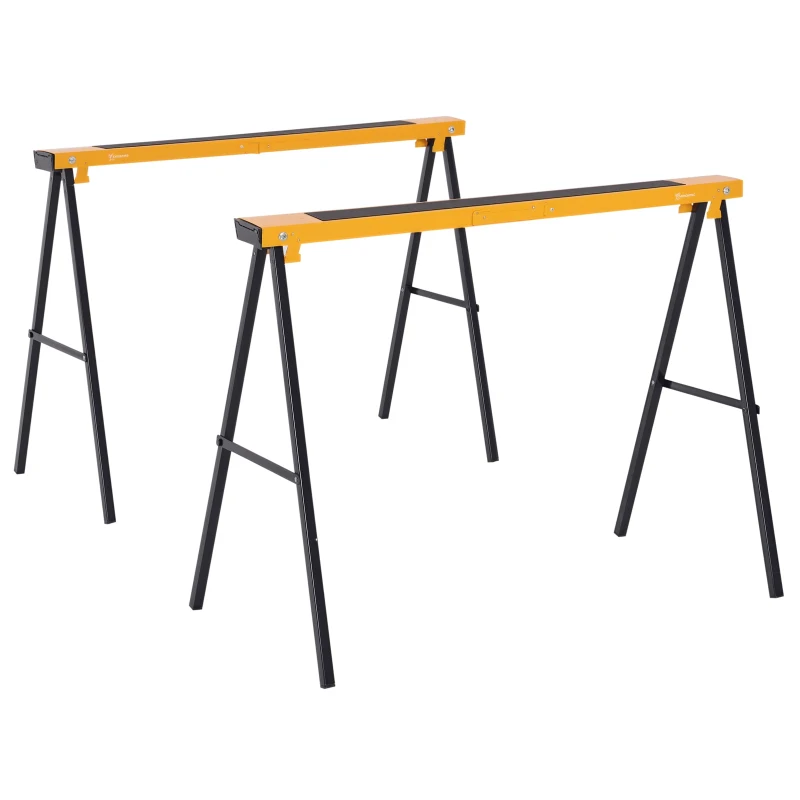 DURHAND Set 2 Pezzi Cavalletti da Lavoro Pieghevoli e Portatili, Piano di Lavoro in Gomma Antiscivolo, Carico Max. 250kg
