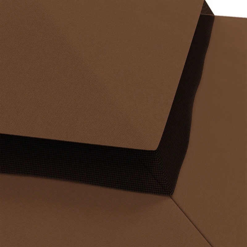 Outsunny Toit de Rechange pour Pavillon 4x3 m Couverture de Rechange avec Double Toit et 8 Trous de Drainage Café