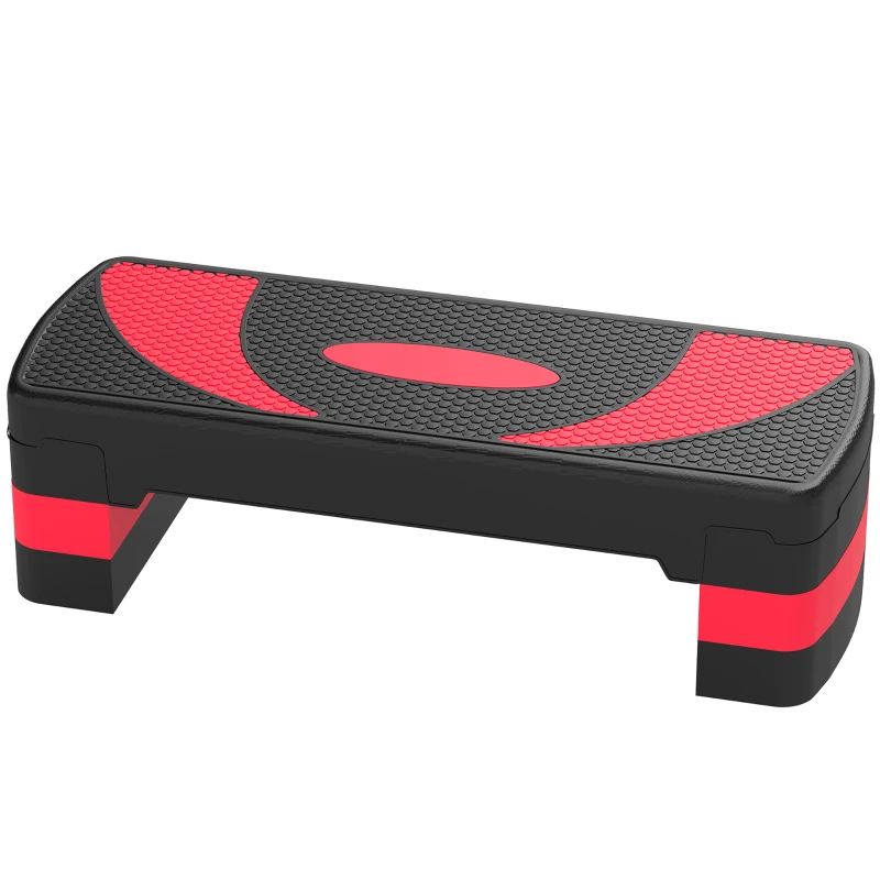 HOMCOM Stepper aérobic, réglable en hauteur, pour intérieur et extérieur, Capacité de charge jusqu'à 150 kg, 80 x 31 x 10-20 cm, Rouge