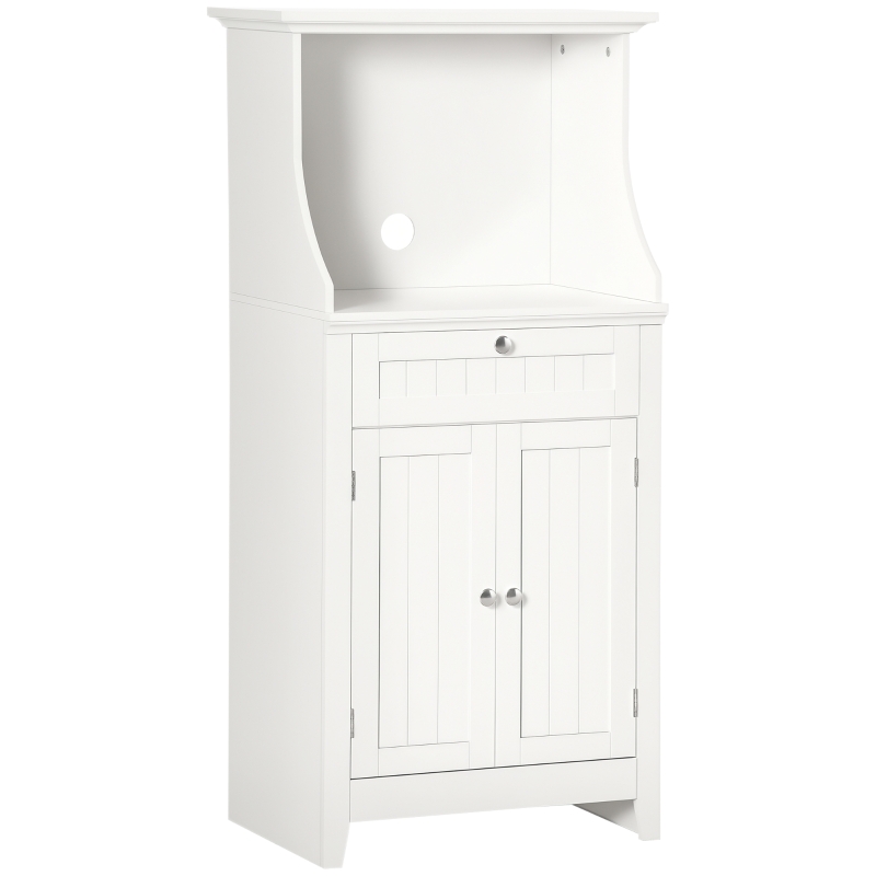 HOMCOM Mobile Cucina per Microonde con Cassetto e Armadietto 2 Ante, 60x40x122.5 cm, Bianco
