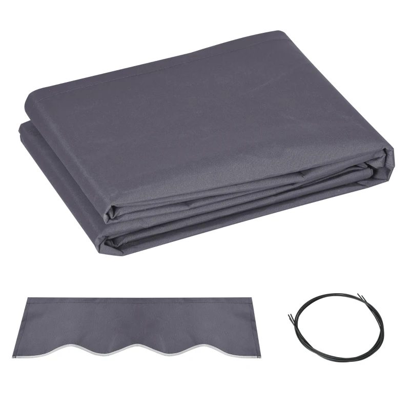 Outsunny Toile de Rechange pour Store à Bras Retractable en Polyester Anti UV de 3,6x2,5 m, Gris