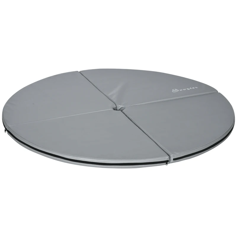 HOMCOM Tapis de pole dance pliable - pole dance mat - tapis de protection Ø 150 cm épaisseur 5 cm - revêtement plastique gris