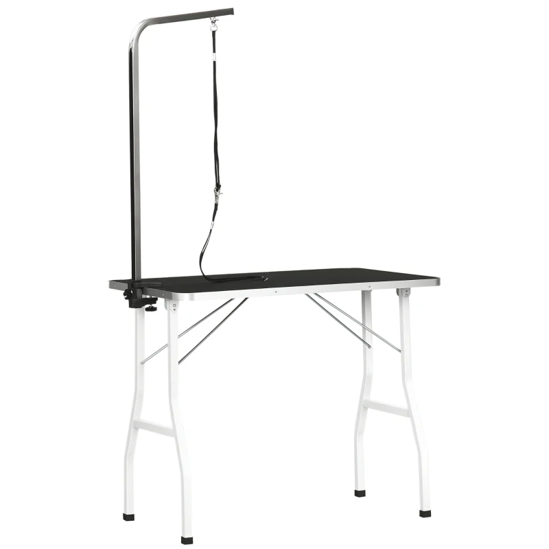 Outsunny Tavolo da toelettatura e tosatura per cani gatti animali pieghevole portatile con ampio piano di lavoro, 91.5x61.5x76cm, Max. carico 150kg