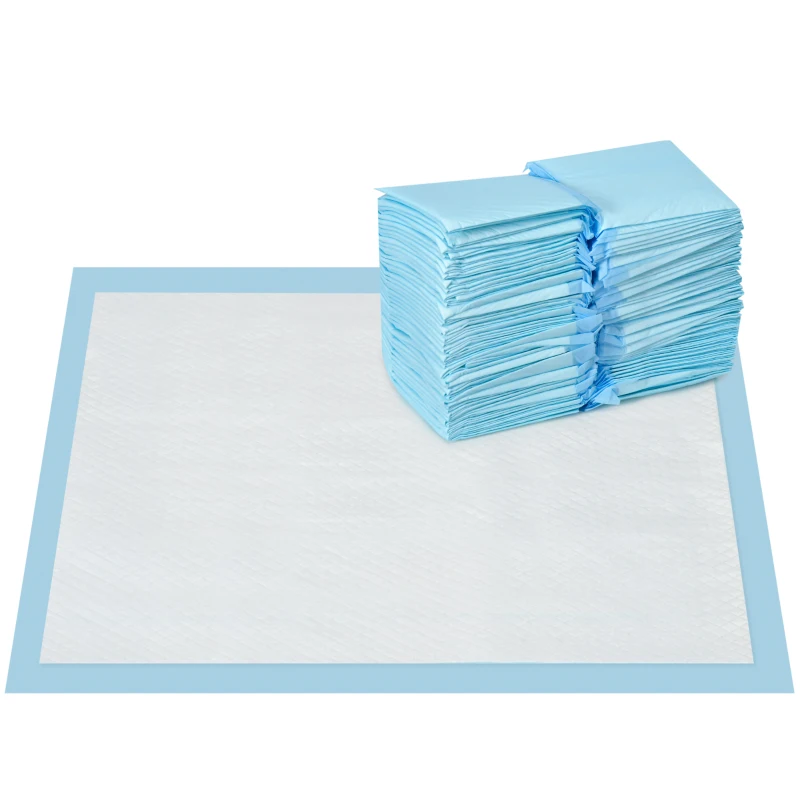 PawHut Set 100 Covoare Absorbante pentru Câini cu 6 Straturi, Covoare Igienice pentru Câini, 45x60 cm, Albastru