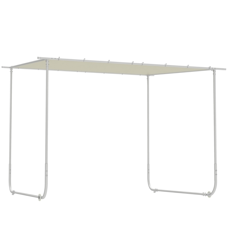 Outsunny Cenador de Jardín 3x3 m con Ruedas Protección UV 30+ Impermeable Sacos de Arena y Marco de Acero Crema