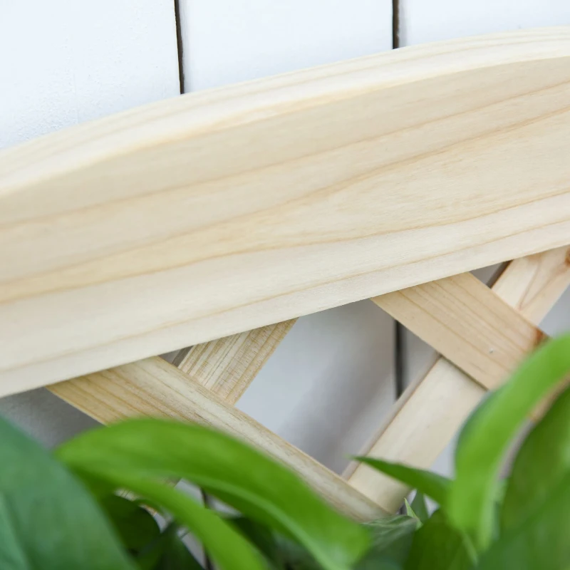 Outsunny Etagère à Plantes d'Extérieur, Porte-Plantes de Balcon Pliable avec 4 Etagères Réglables, Décoration de Jardin et Maison en Bois, 67x33x123cm