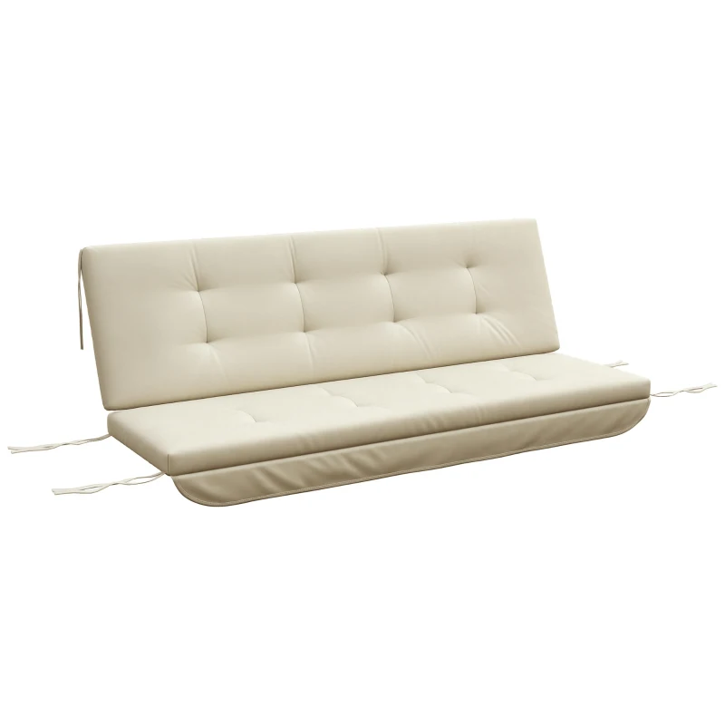 Outsunny Auflagen-Set für Hollywoodschaukel 170 cm Stuhlkissen Schaukelauflage Sitzkissen Gartenschaukel Gartenpolster Rückenkissen Seitenkissen Beige