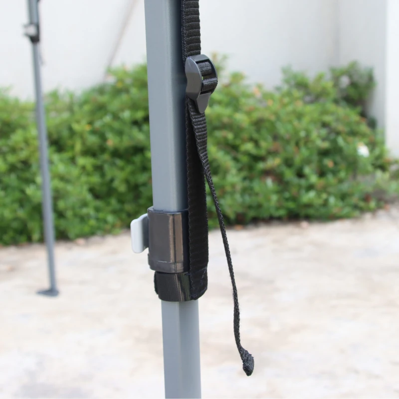 Outsunny Tonnelle Pliable 2.5x2.5 m avec Hauteur Réglable, Sacs de Sable et Sac à Roulettes, Bleu