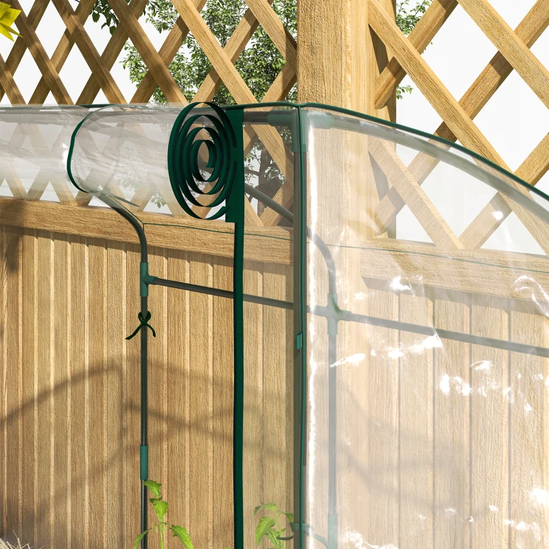 Outsunny Serre avec Porte Toit Courbé Résistante aux Intempéries Serre en Film Plastique en Acier, Serre 128 x 70 x 170 cm Transparent