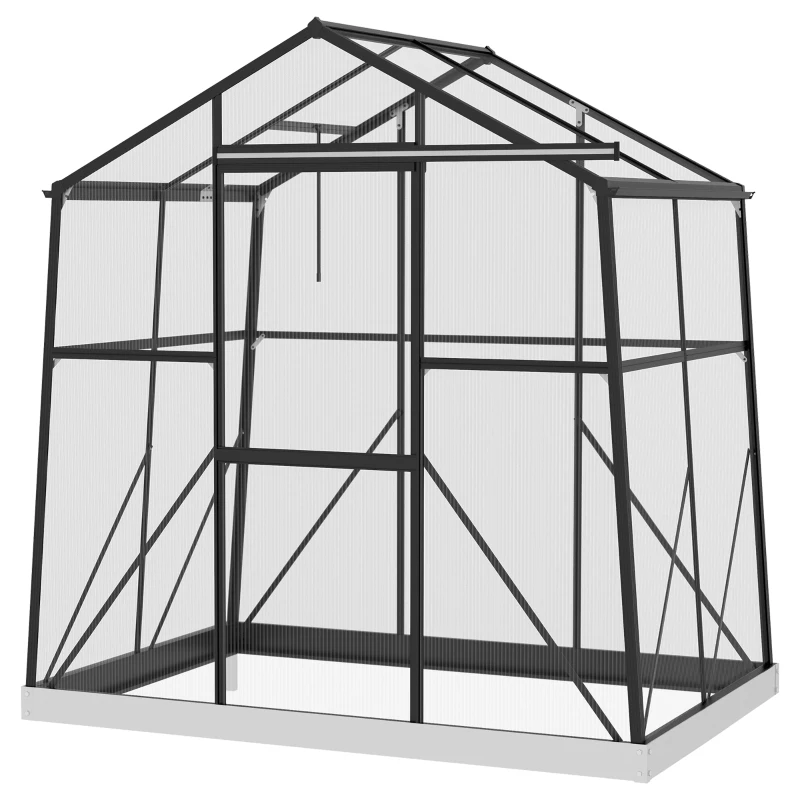 Outsunny Serre de Culture Serre à Tomates, résistante aux intempéries, 192 x 131 x 203 cm, Noir