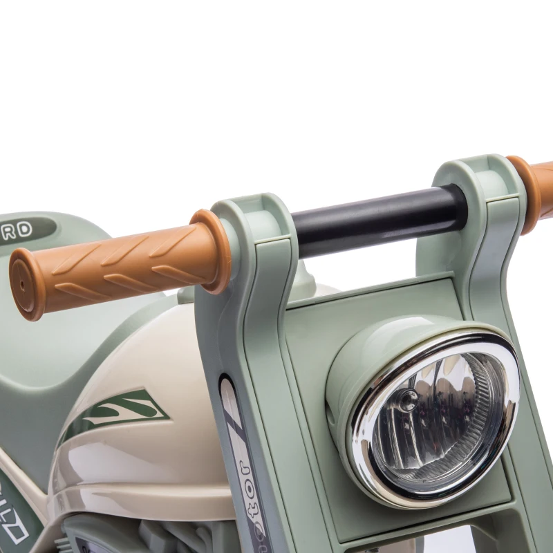 AIYAPLAY Véhicule à Bascule, Design de Moto, Musique et Bulles, pour 2-5 ans, Crème Blanche