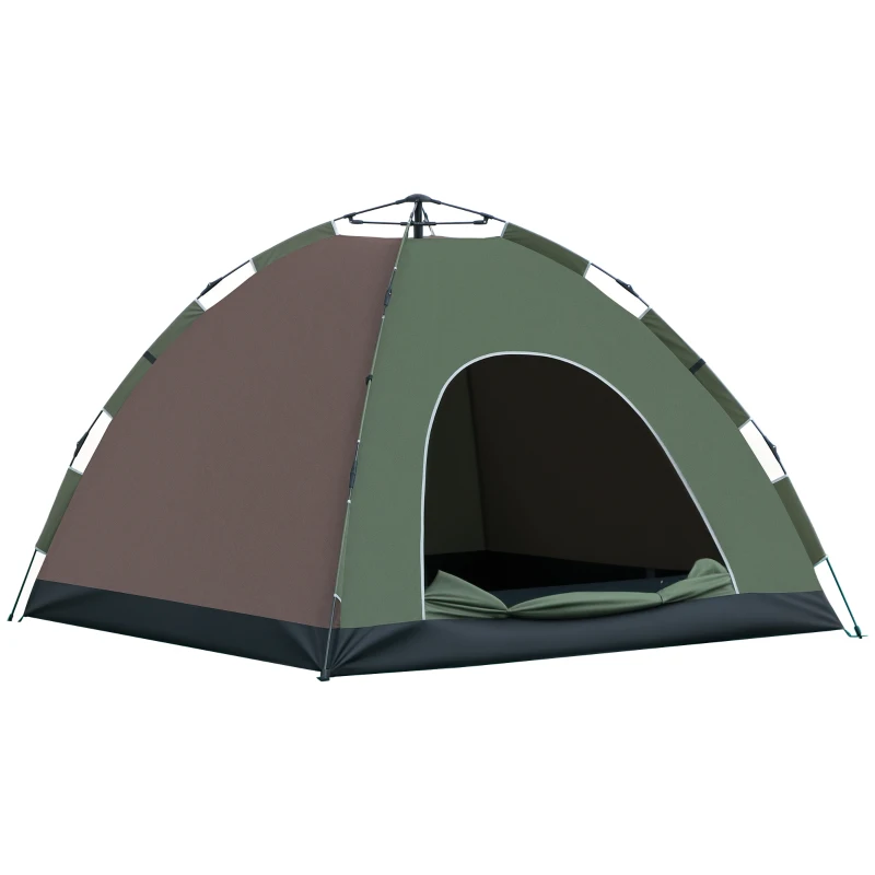 Outsunny Tenda da Campeggio 2 Posti con Borsa da Trasporto, Ganci per Lampade e Tasche Portaoggetti, 210x210x135 cm
