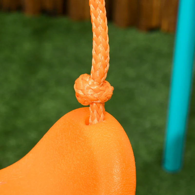 Outsunny Balançoire pour Enfants 3-8 Ans de Jardin en Acier et PE avec Siège et Piquets, 163x145x181 cm