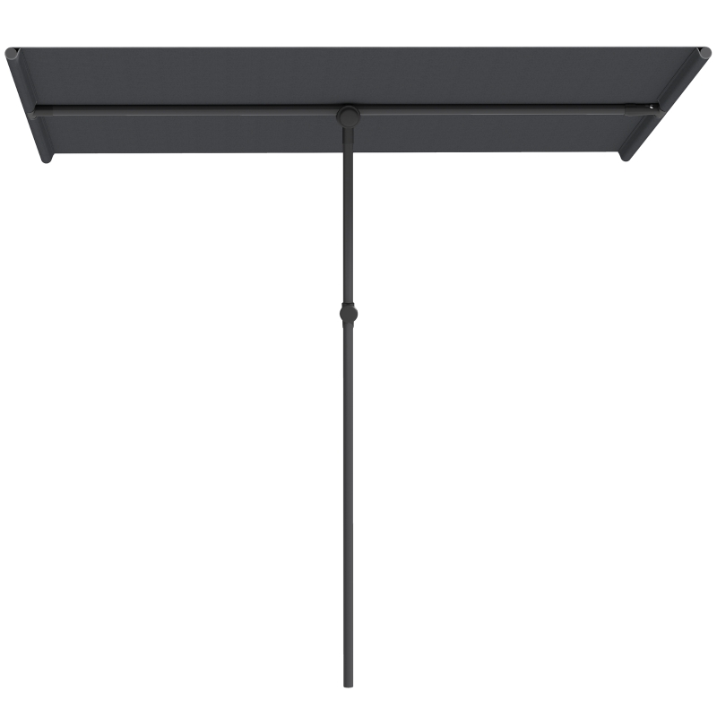 Outsunny Parasol 180 degrés pivotant et réglable en hauteur avec mât en aluminium 150x205cm Gris Foncé