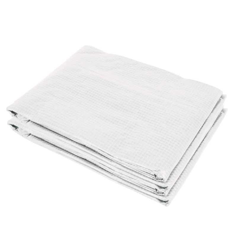 Outsunny Plásticos para Invernaderos 3,5x3x2 m Cubierta de Repuesto para Invernadero de Polietileno con 6 Ventanas y Puerta Enrollable Protección de Plantas para Jardín Blanco