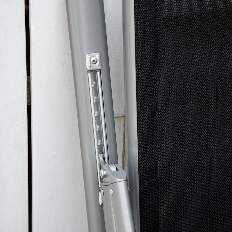 Outsunny Chaise de Jardin Pliante en Aluminium et Textilène Dossier Réglable à 7 Niveaux, Noir 65x55x85-105cm