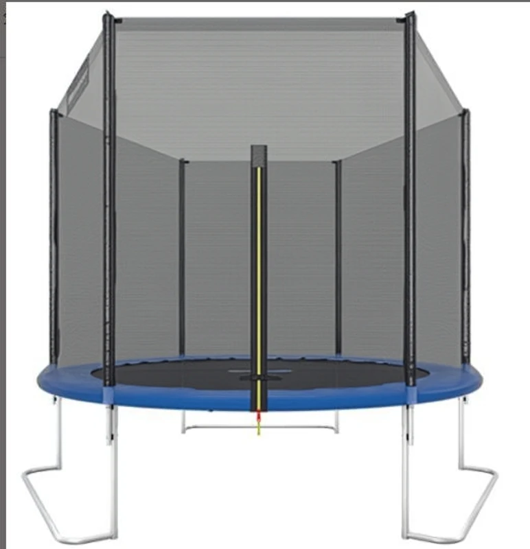 HOMCOM Trampolino Elastico per Bambini e Adulti con Rete, 223x223x230cm, Blu