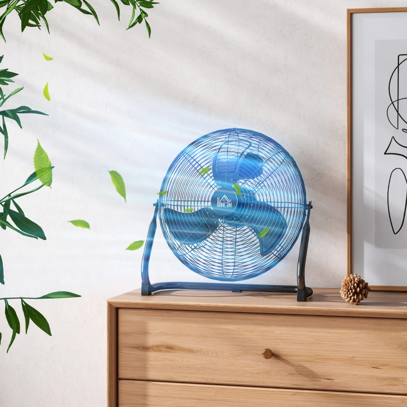 HOMCOM Ventilateur de Table, Climatiseur, 4 Vitesses, Pivotant, Noir