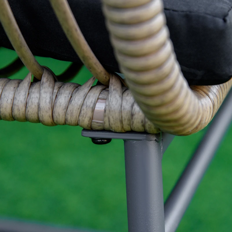 Outsunny Set Mobili da Giardino Stile Boho in Rattan PE con 2 Poltrone, Divanetto e Tavolino