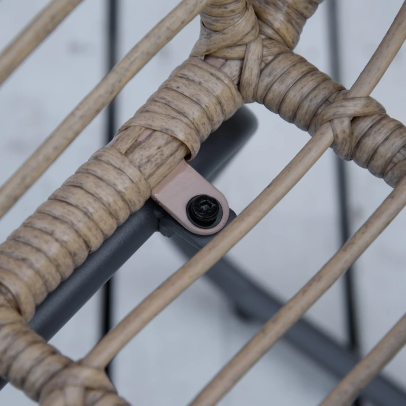 Outsunny Set Mobili da Giardino Stile Boho in Rattan PE con 2 Poltrone, Divanetto e Tavolino