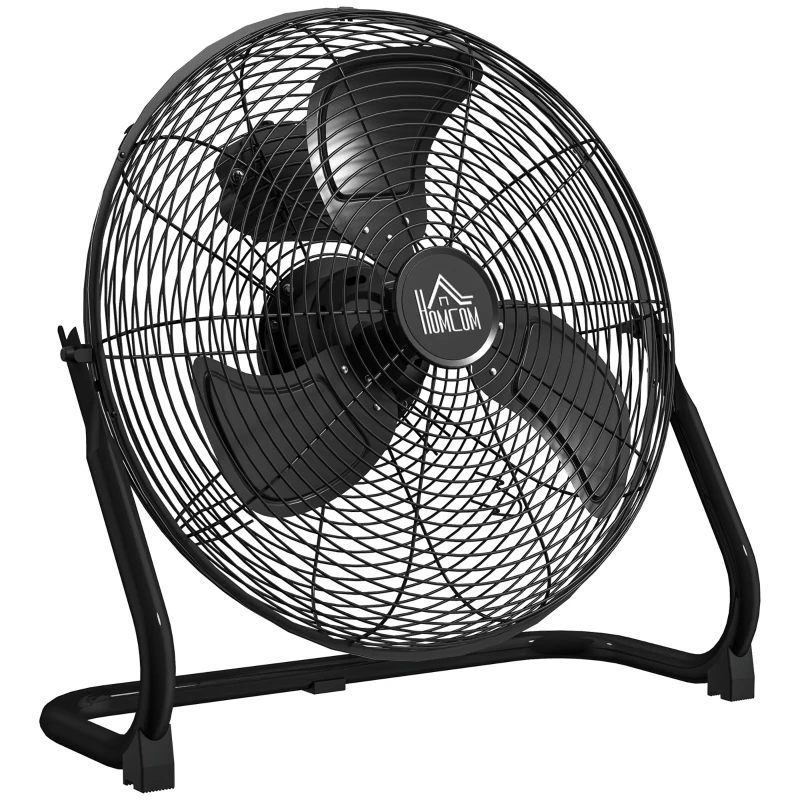 HOMCOM Ventilateur de Table Électrique avec 4 Vitesses, Angle Ajustable de 120° Noir