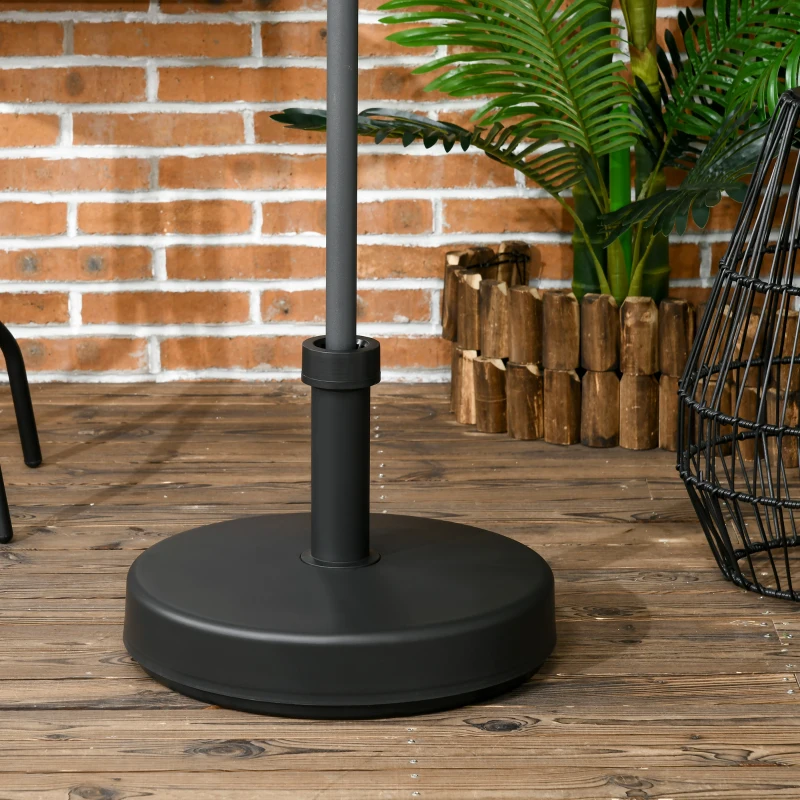 Outsunny Base pour Parasol de Jardin en Plastique PP max 18kg de Poids, Ø45x33 cm, Noir