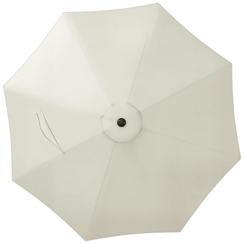 Outsunny Copertină de Rezervă pentru Umbrelă cu Priză de Aer, Rezistentă la UV și Apă, Ø295 cm, Alb Crem