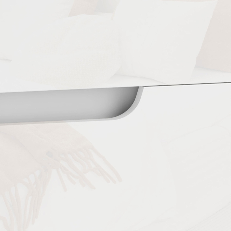 HOMCOM Table de Nuit Moderne en Panneaux de Particules avec 2 Tiroirs et Design Brillant, 40x40x48 cm, Blanc