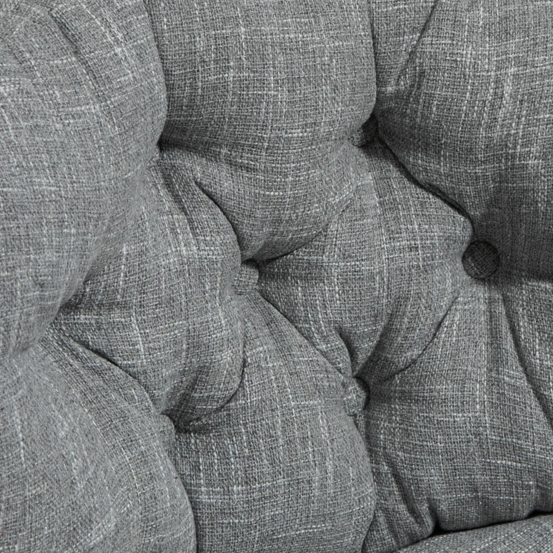 HOMCOM Chaise de bureau sans accoudoirs, chaise de bureau confortable avec siège rembourré et hauteur réglable, Gris