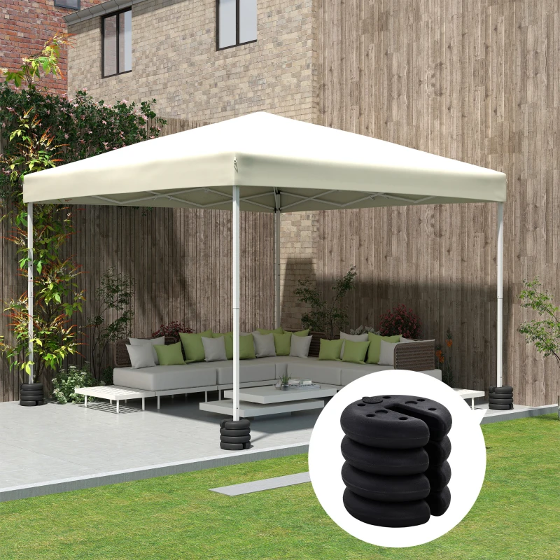 Outsunny Sand Fillable Set of 4 PCs Gazebo Tent Sand Leg Weights Marquee Party Tent Canopy Accessory(m-11)