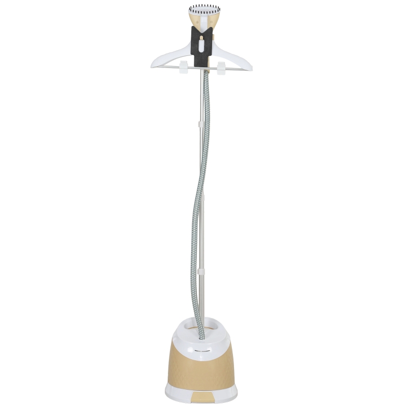 HOMCOM Fer à Repasser Vertical à Vapeur 1800W avec Réservoir 1,8L, Hauteur Réglable et Accessoires, Or