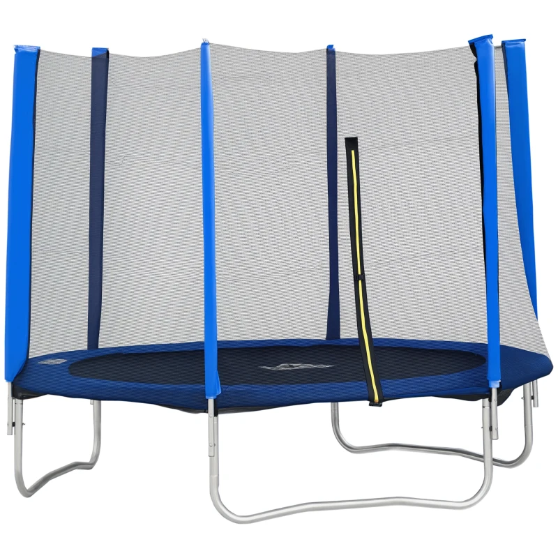 HOMCOM Trampolino Elastico Esterni con Rete di Sicurezza e Pali Imbottiti per Adulti e Bambini, 244x244x205cm