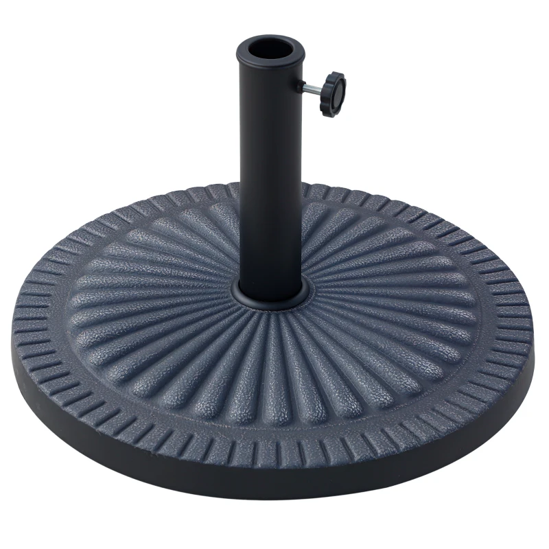 Outsunny Base Parasol Ronde pour Mats de Ø3,8-4,8cm avec Décoration et Poignée, Poids 15kg Ø49x32cm