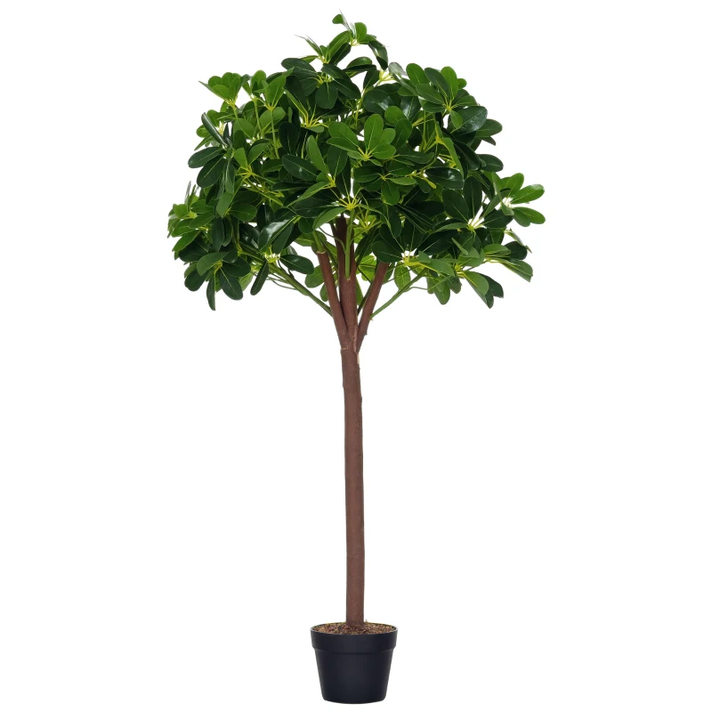 Outsunny Arbre Artificiel Plante Artificiel Alstonia scholaris Hauteur 1,2 m Tronc Branches Lichen 693 Feuilles Grand réalisme Pot Inclus