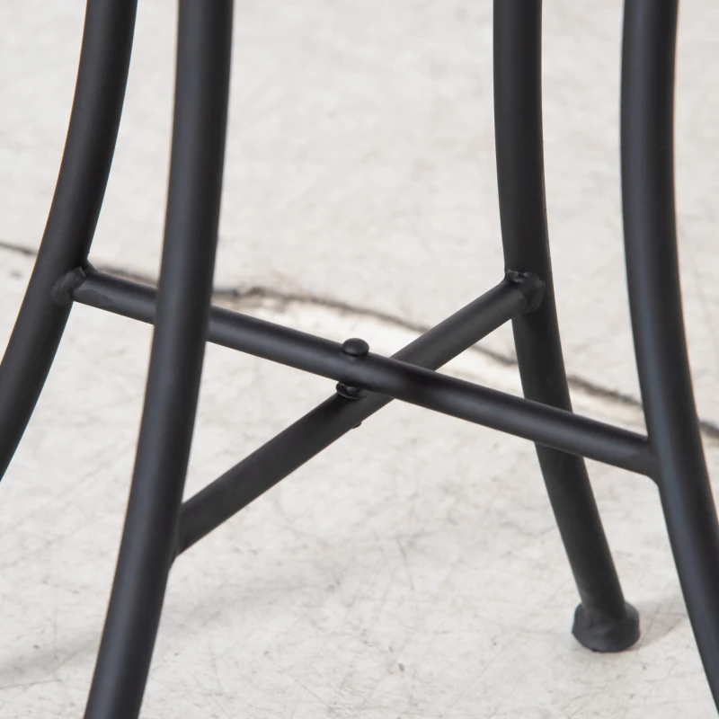 Outsunny Table Basse de Jardin Ronde en Métal avec Dessus en Céramique, Motifs Mosaïque, Ф35,5x53,5 cm, Bleu